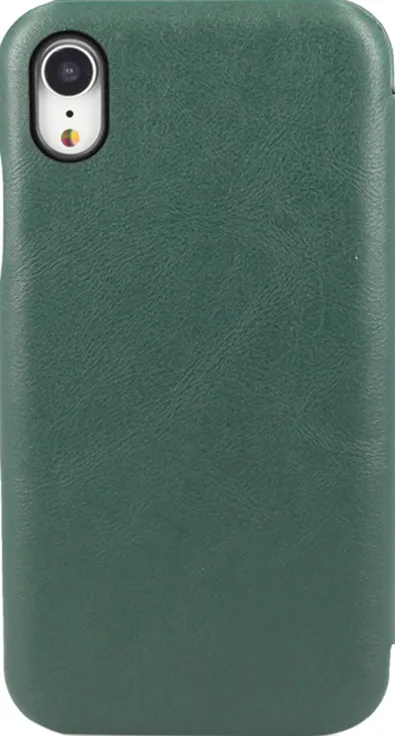 Чехол-книжка Puloka для iPhone XR на магните зеленая